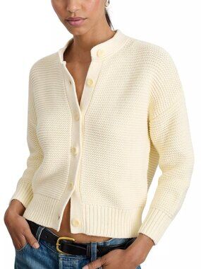 Alex Mill Ivory Textured Knit Button Cardigan